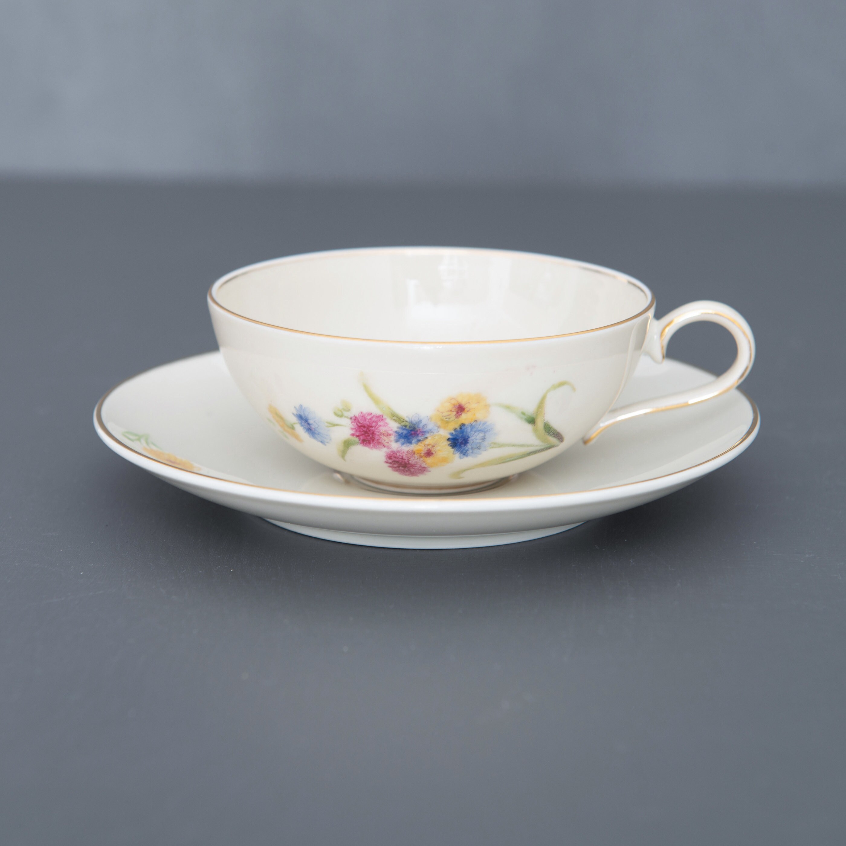 Vintage Royal Ivory Tea Cups: Bohemia Fine China, Floral Design (set of ...
