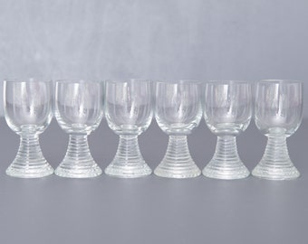 Round Vintage Schnapps Glasses, Retro Shot Glasses, Vintage Barware, Retro Drinkware. &quot;Röömer&quot; Tarbeklaas.