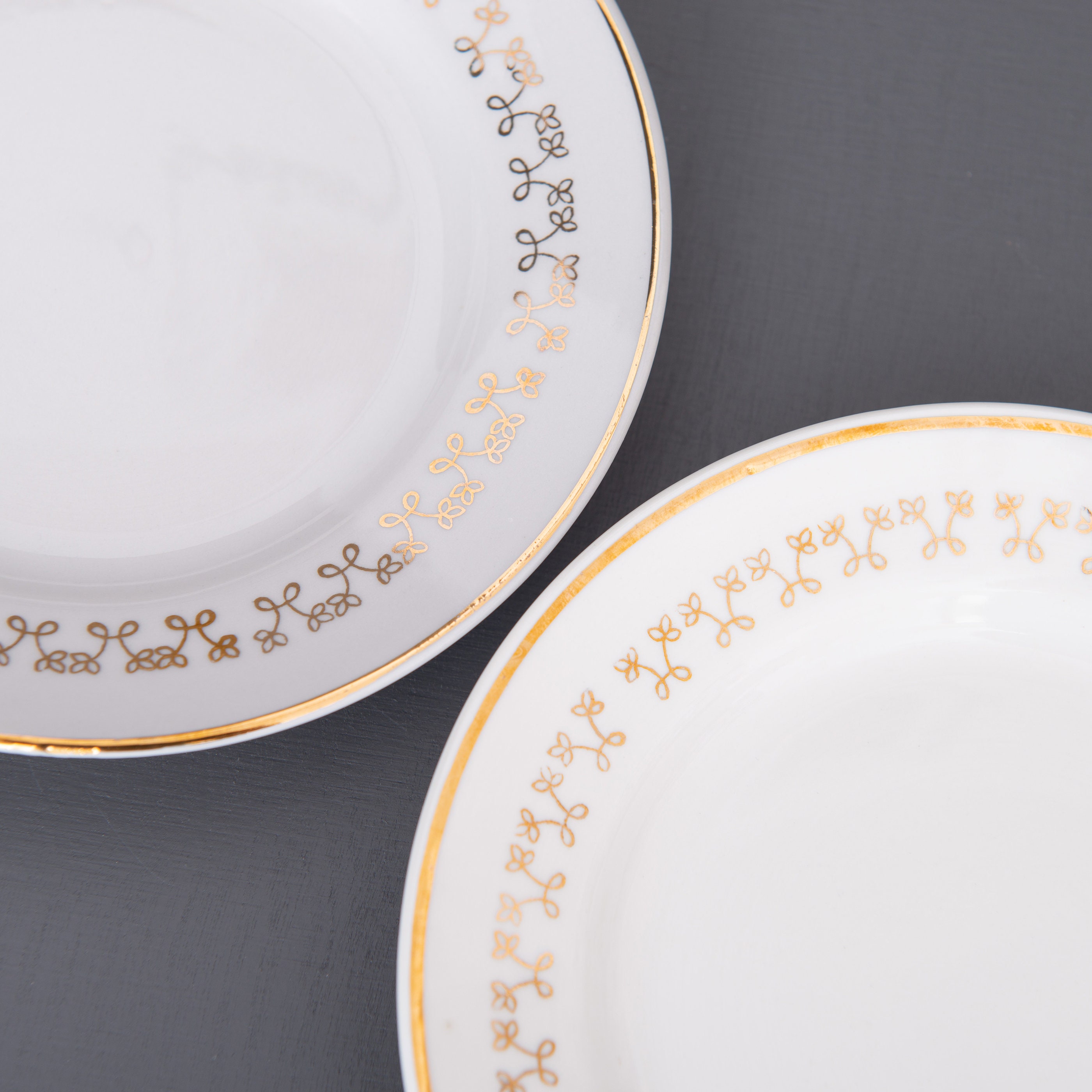 8 Vintage Ceramic Cake Plates. Riga Porcelain Factory. White 