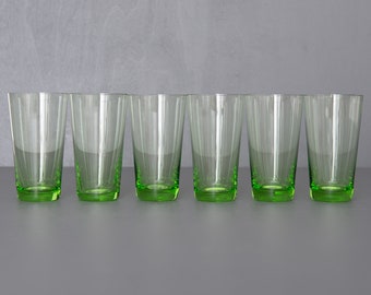 6 bicchieri da acqua verde brillante, bicchiere vintage sovietico, piccoli bicchieri verdi, stoviglie retrò