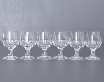 Bicchieri da grappa incisi: set da bar con motivo a foglie vintage (set da 4)