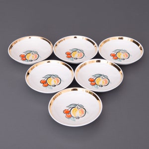 Set of Mini Porcelain Bowls for Jam, Soy, Nuts, Candy, Snacks, Olives, Sauces, Spices etc. 1970s Vintage Porcelain, Riga Porcelain Factory