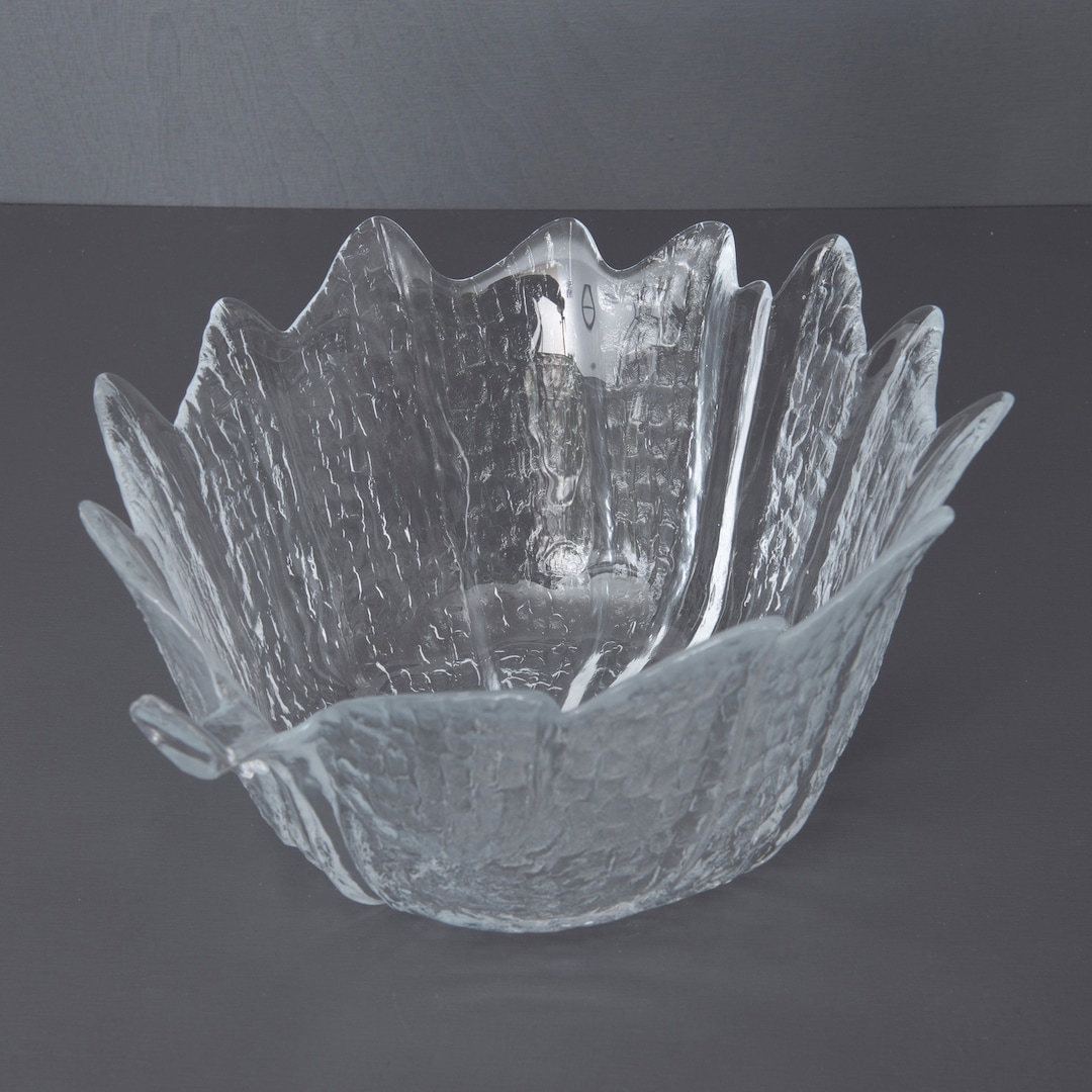 Orrefors Eden Crystal Bowl by Lars Hellsten, 1970s Scandinavian