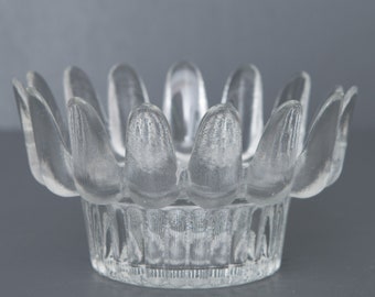 Vintage Crown Glass Bowl: Scandinavian Candy Dish, Candle Holder