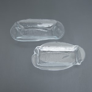 2 Vintage Kosta Boda Seafood Serving Plates with Fish Motif, Hand Made Scandinavian Vintage, Design by Paul Hoff in 1980s