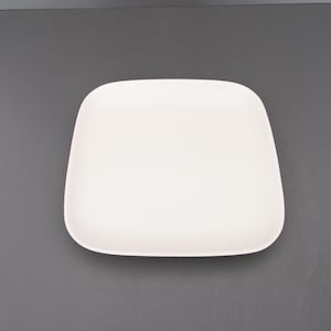 Höganäs Stoneware Serving Platter, Vintage Stoneware from Sweden Scandinavia, Large White Ceramic Square Plate