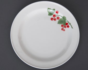 Rörstrand Blodgivare Dessert Plate: Jackie Lynd Diamant Form, Red Berry Design