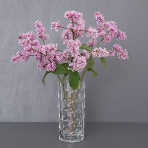 Clear Glass Geometric Cut Vase, Triangular Shape With Rounded Corners, Crystal Cut Glass Vase, Medium Size Vintage Vase