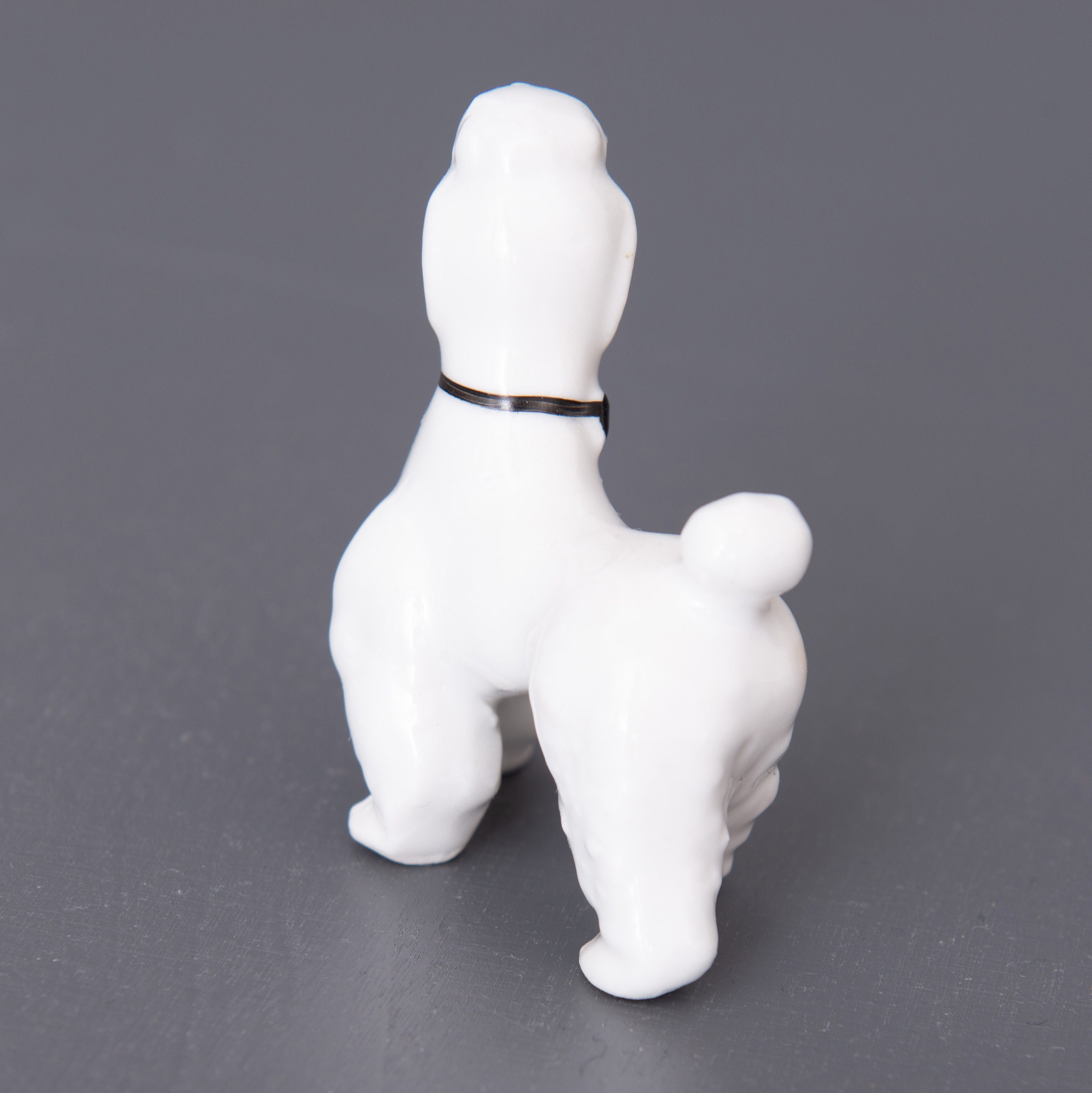 Vintage Porcelain Poodle Figurine. Small Collectible Knickknack. White