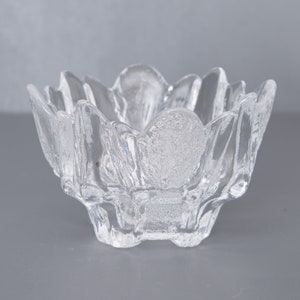 Small Scandinavian Glass Bowl, Vintage Scandinavian, Iceberg Inspired Glass Art, Crystal Glass