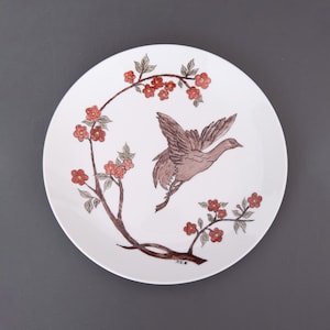 Hand Painted Decorative Plate. Seltmann Weiden Bavaria Porcelain Plate with a Painting of a Bird