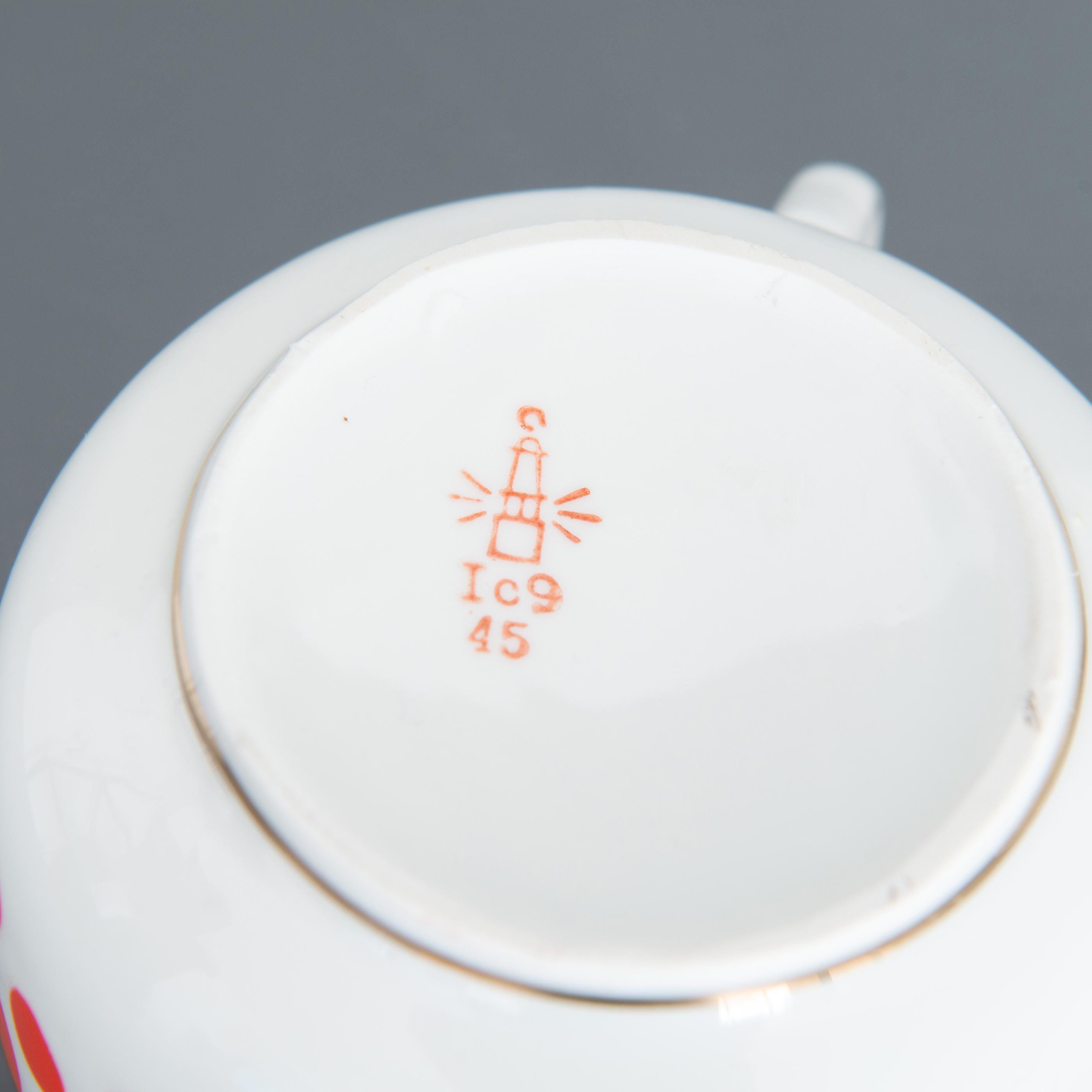 赤い水玉模様のシュガーボウル、ヴィンテージ磁器、蓋付きボウル