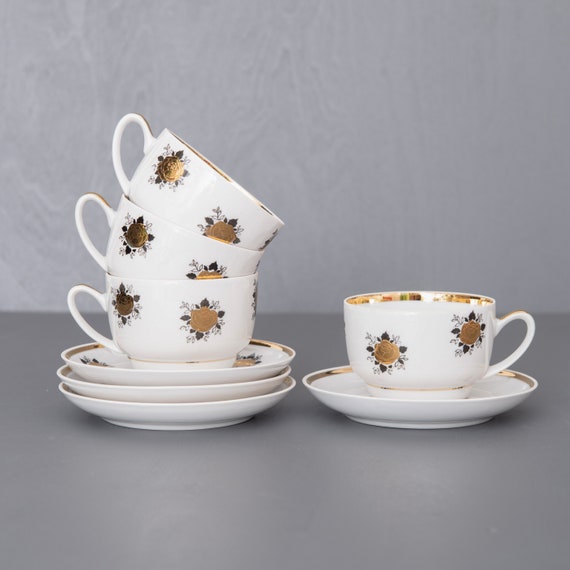 Set Di 6 Tazze In Porcellana Rosa Da 420 Ml Per Caffè, Tè E Cioccolata - Adatte A Microonde E Lavastoviglie