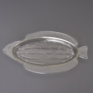 Pressed Glass Fish Platter. Fish Serving Platter, Vintage Glass from USSR