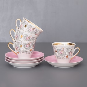 Vintage Porcelain Espresso Set “Marianna” from Riga Porcelain Factory, Latvia. In Mint Condition and Suitable to Gift
