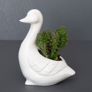 Goose Shaped Succulent Planter. Cute Vintage Easter Decoration in Excellent Condition