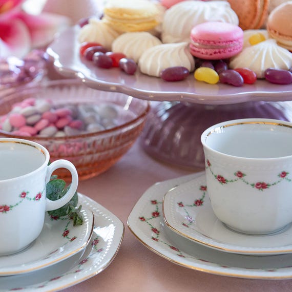 Service à Thé En Porcelaine Bavaria Dorée – Tasse Complète – 1920-1949