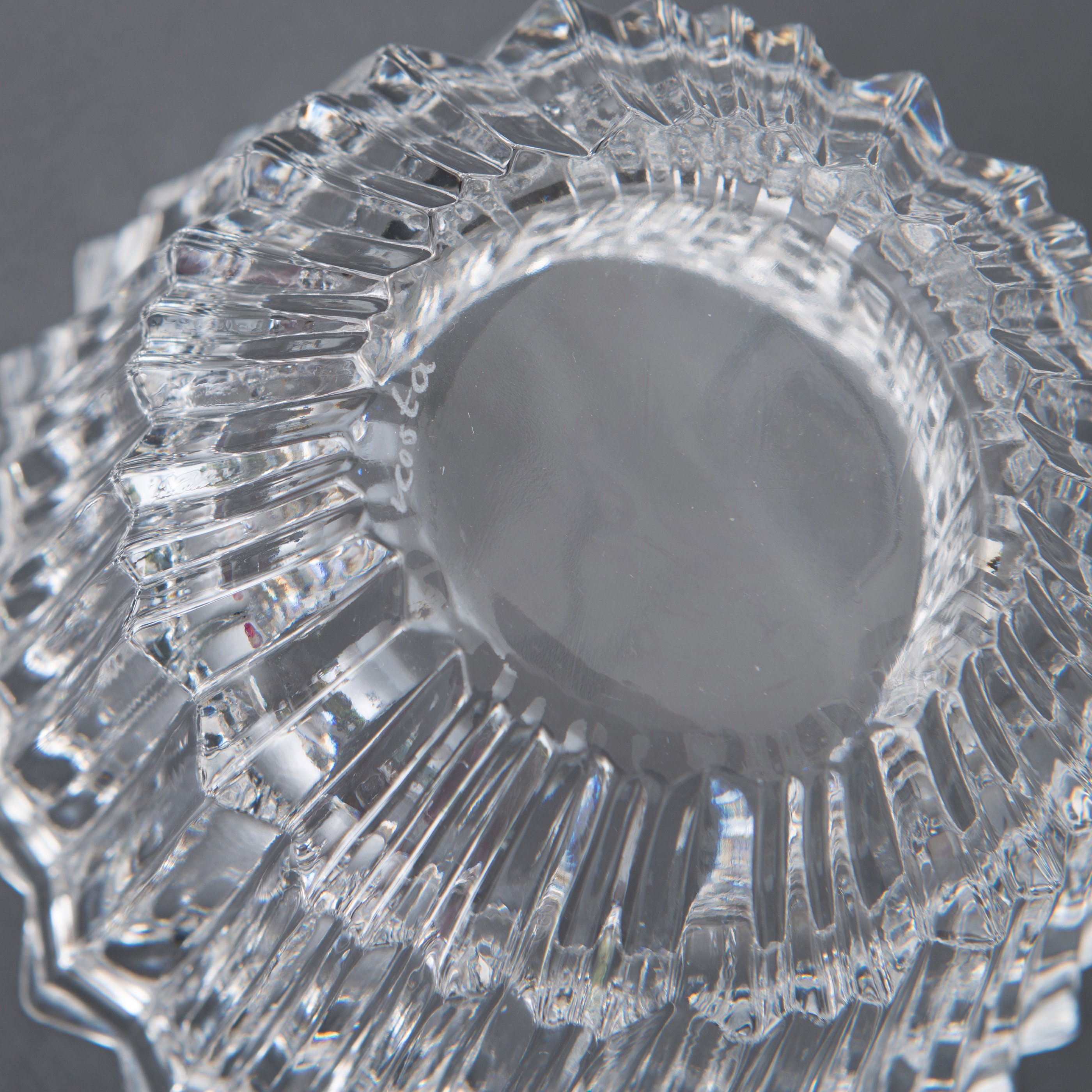 ヴィンテージ コスタ ボダ クリスタルボウル：リブ付き