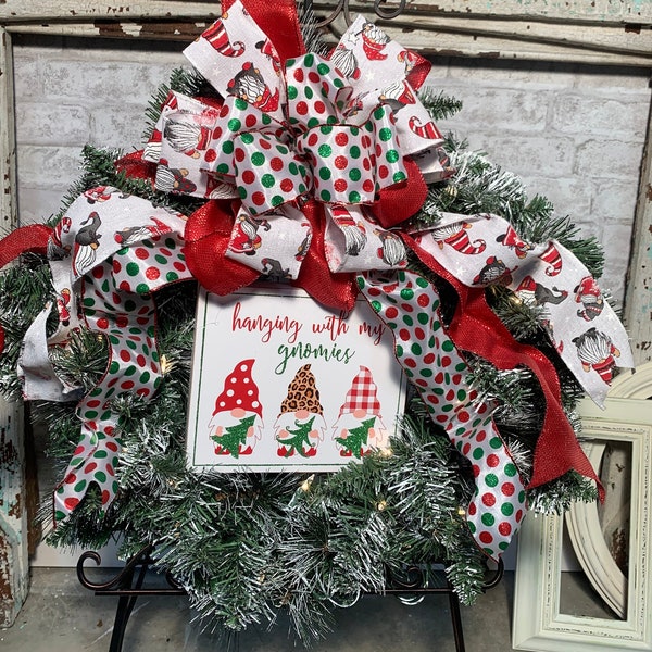 White Christmas Wreath With Lights Etsy