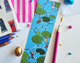 Lilypad Fish Pond Bookmark: Koi Fish Nature Reading Accessory