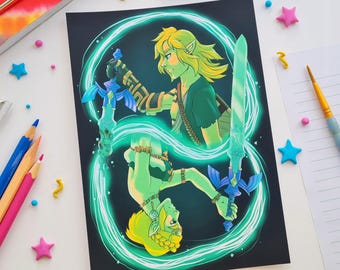 Tears of the Kingdom Kunstdruck: Link and Zelda Fanart