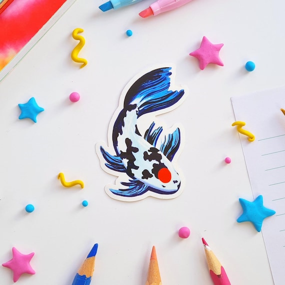 Japanese Koi Fish Sticker | Glossy Aquatic Decal