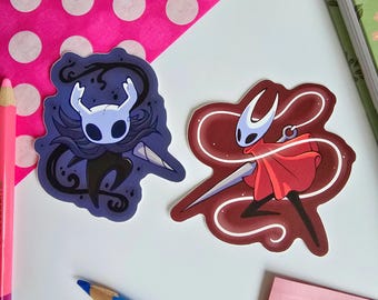 Hollow Knight Matte Vinyl Stickers: Hornet & The Knight
