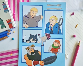 Dungeon Meshi Art Print: Anime Fanart, Delicious in Dungeon