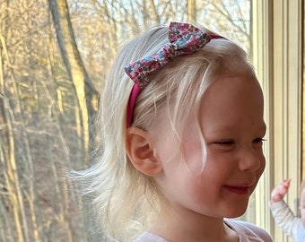 Liberty of London Headband, Headband for Little Girl, Toddler Hair Bow, Hair Accessories for Girl, Liberty of London Fabric, Trendy Headband