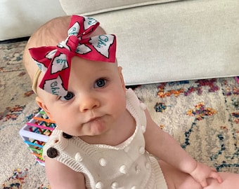 Ohio State Baby Bow, Ohio State Hair Clip for Girl, Ohio State Hair Bow, Ohio State Buckeye Hair Accessory, Buckeye Gameday Outfit, OSU Bow