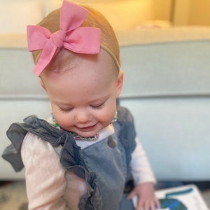Baby Stirnband, Kleinkind Haarspange, Neugeborenen Stirnband, Baby Schleife, Baby Mädchen Coming Home Outfit, Nylon Stirnband, Mama und ich Stirnband, Mädchen Schleife