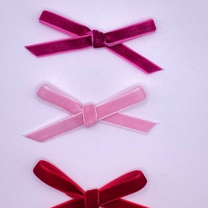 Mini Velvet Ribbon Hair Bow, Velvet Headband, Velvet Baby Headband Set ...