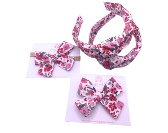 Mommy and Me Headband, Flower Hair Bow for Girl, Knotted Headband for Women, Baby Shower Gift, Newborn Baby Bow, Flower Hair Bow for Girl