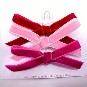 Mini Velvet Ribbon Hair Bow, Velvet Headband, Velvet Baby Headband Set ...