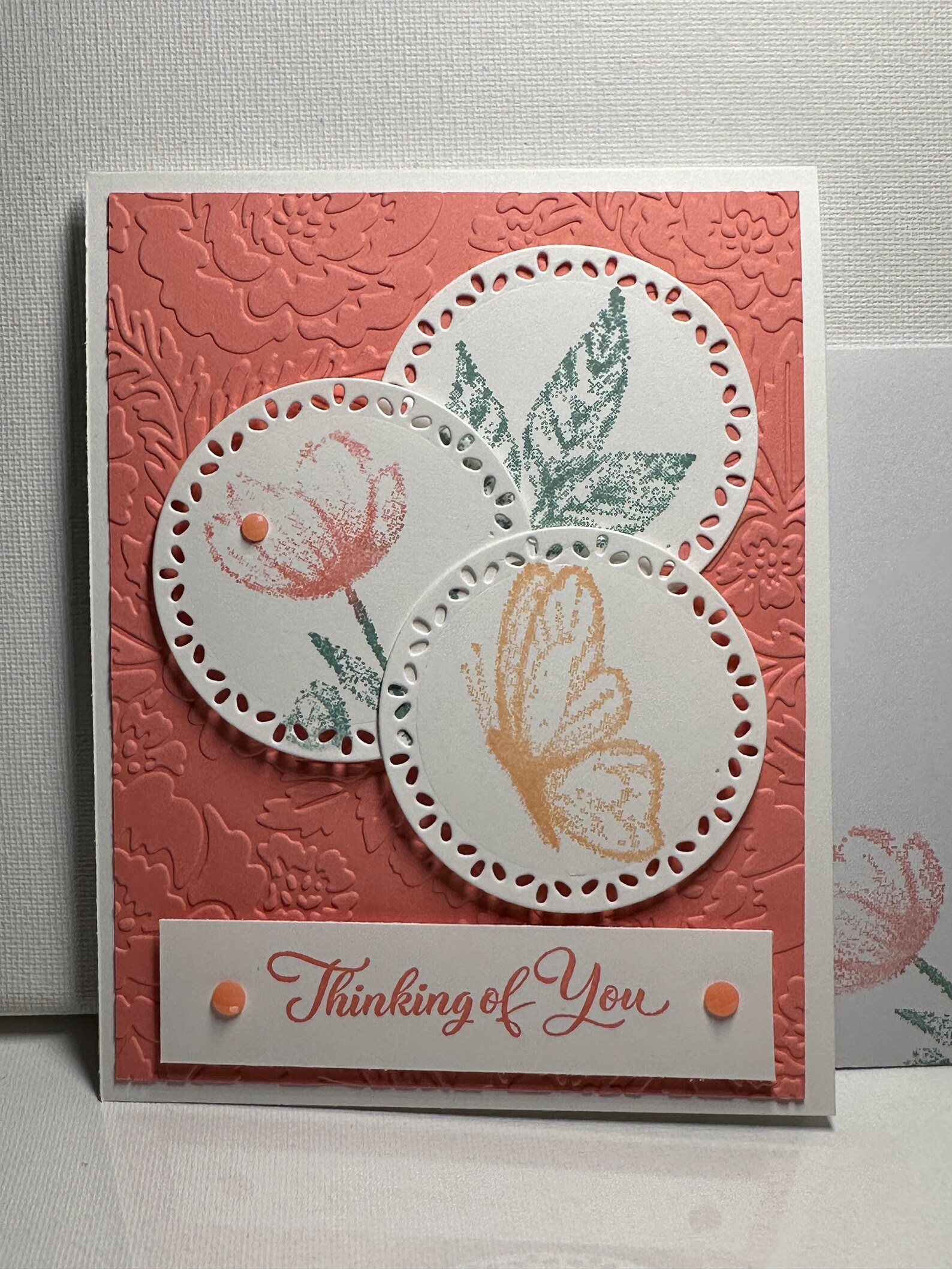 Homemade Greeting Card - Thinking of You - Floral - Butterfly - Stampin ...