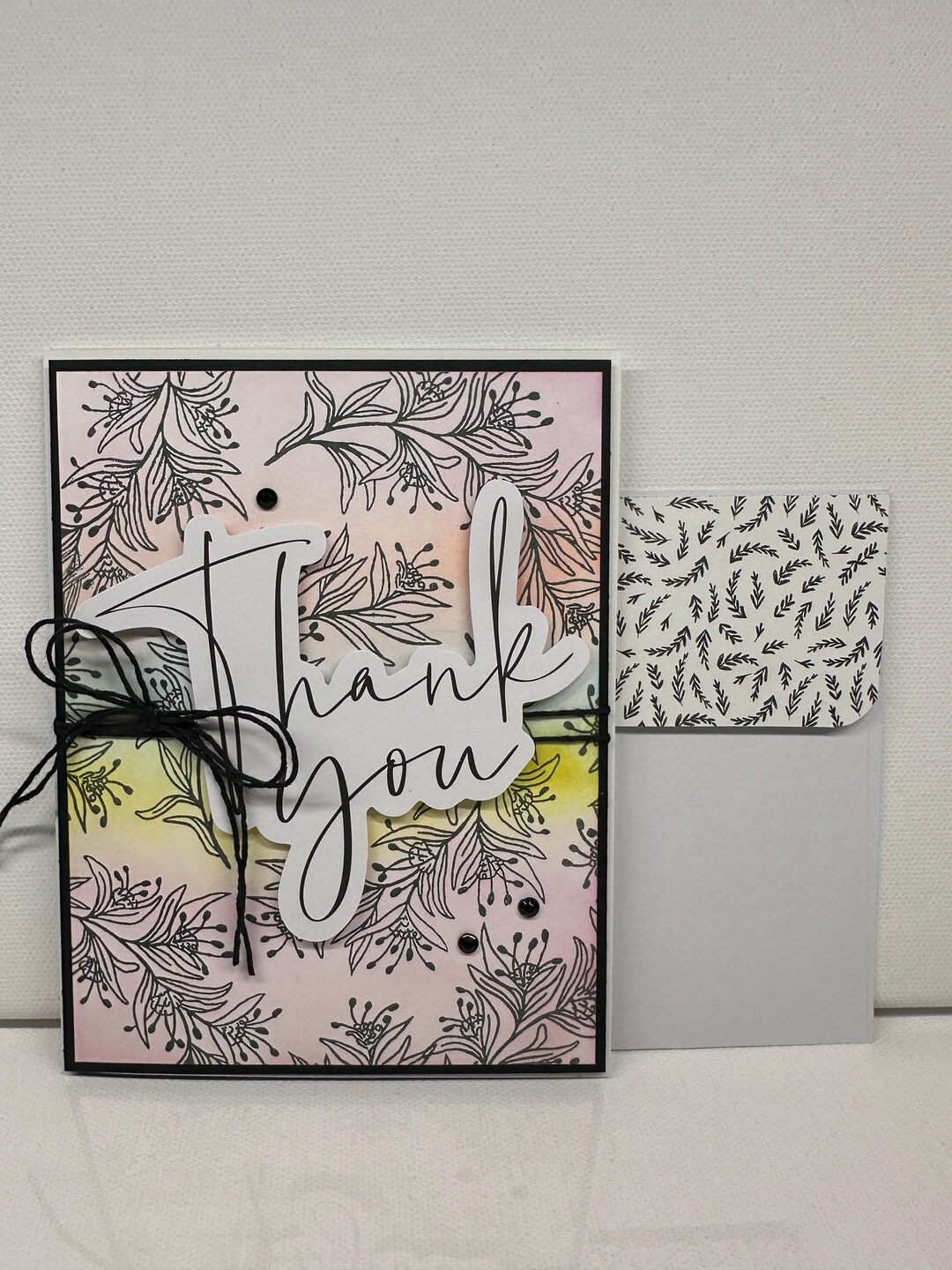 Homemade Greeting Card - Thank You - Leaves and Vines - Stampin' Up - Etsy