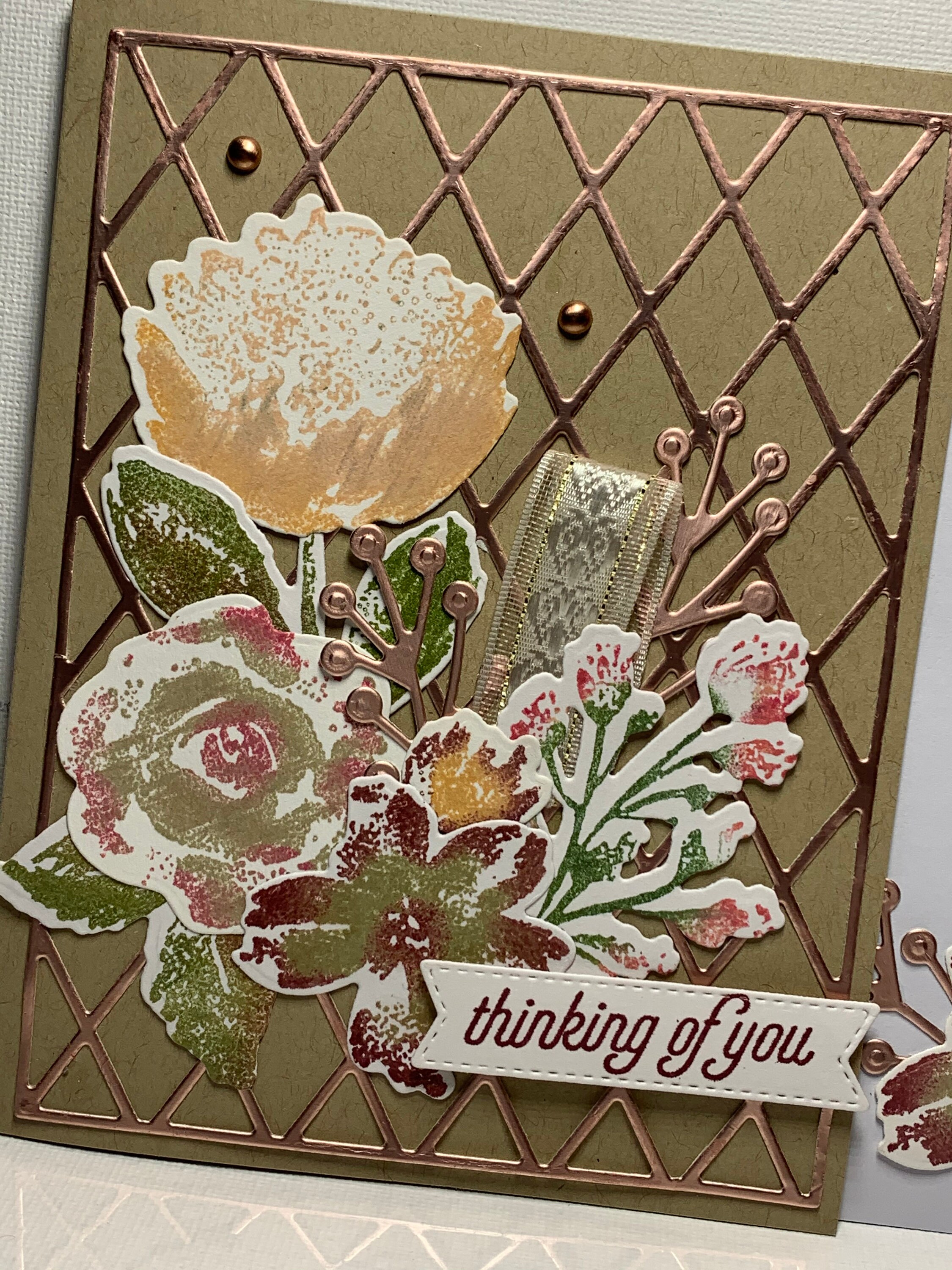 Homemade Greeting Card - Thinking of You - Floral - Trellis - Stampin ...