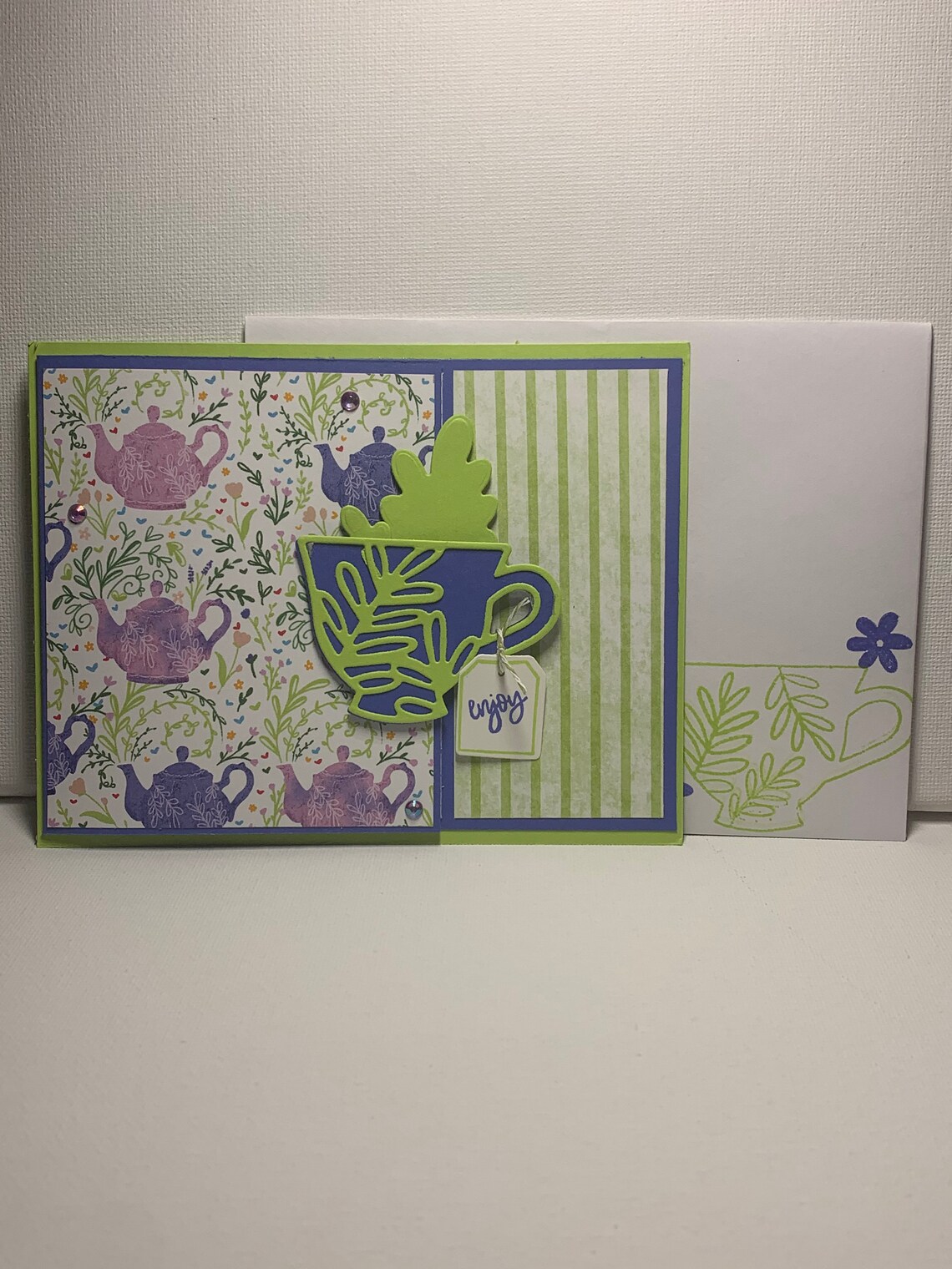 Homemade Greeting Card - Mother's Day - Tea Cup - Tea Pot - Floral ...