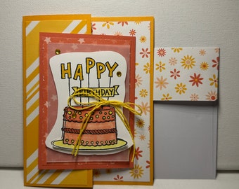 Homemade Greeting Card - Birthday - Cake - Stampin' Up