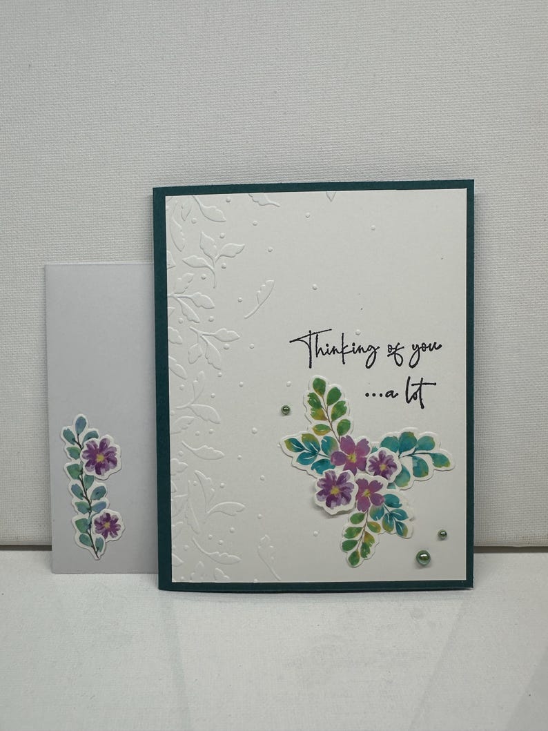 Homemade Greeting Card - Thinking of You - Floral - Stampin' Up - Etsy