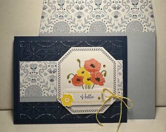 Homemade Greeting Card - Thank You - Floral - Stampin' Up - Etsy