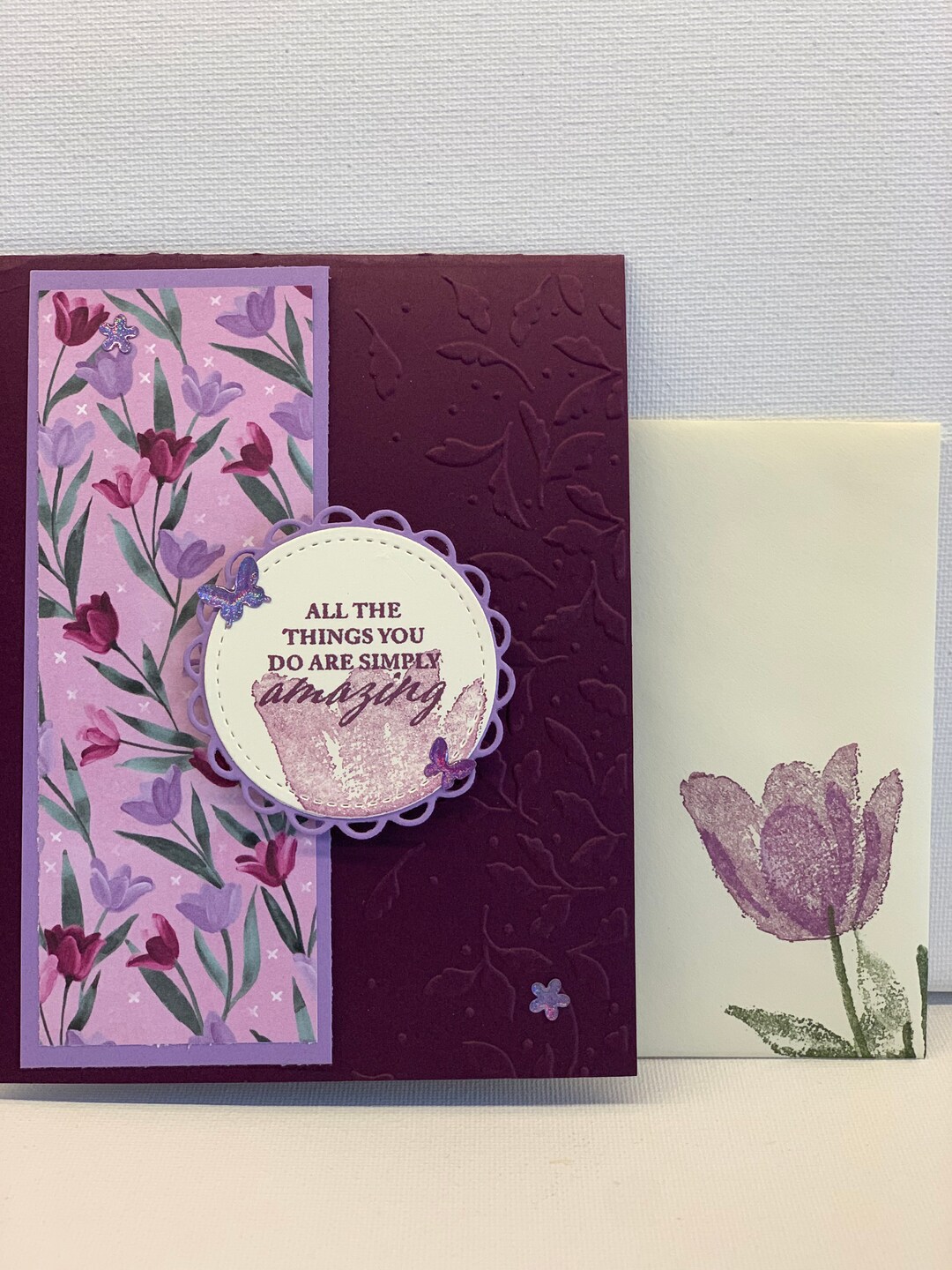 Homemade Greeting Card - Terrific Tulips - Stampin' up - Thank You - Etsy