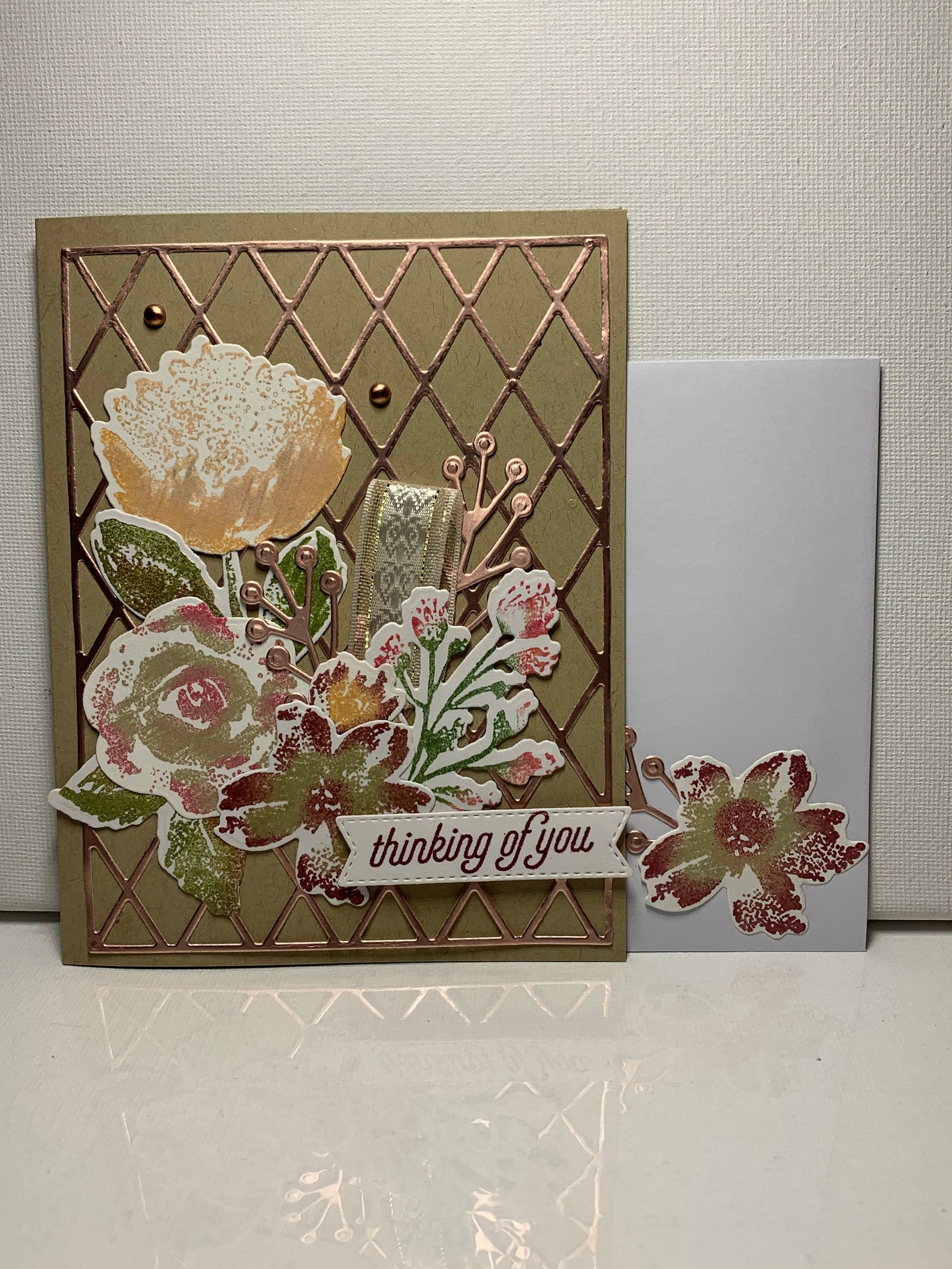 Homemade Greeting Card - Thinking of You - Floral - Trellis - Stampin ...