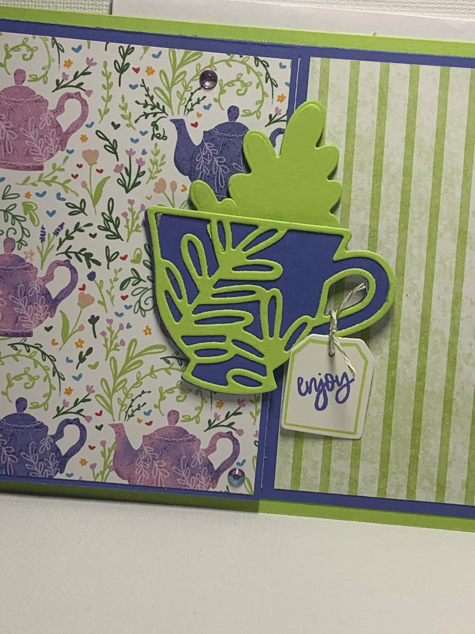 Homemade Greeting Card - Mother's Day - Tea Cup - Tea Pot - Floral ...