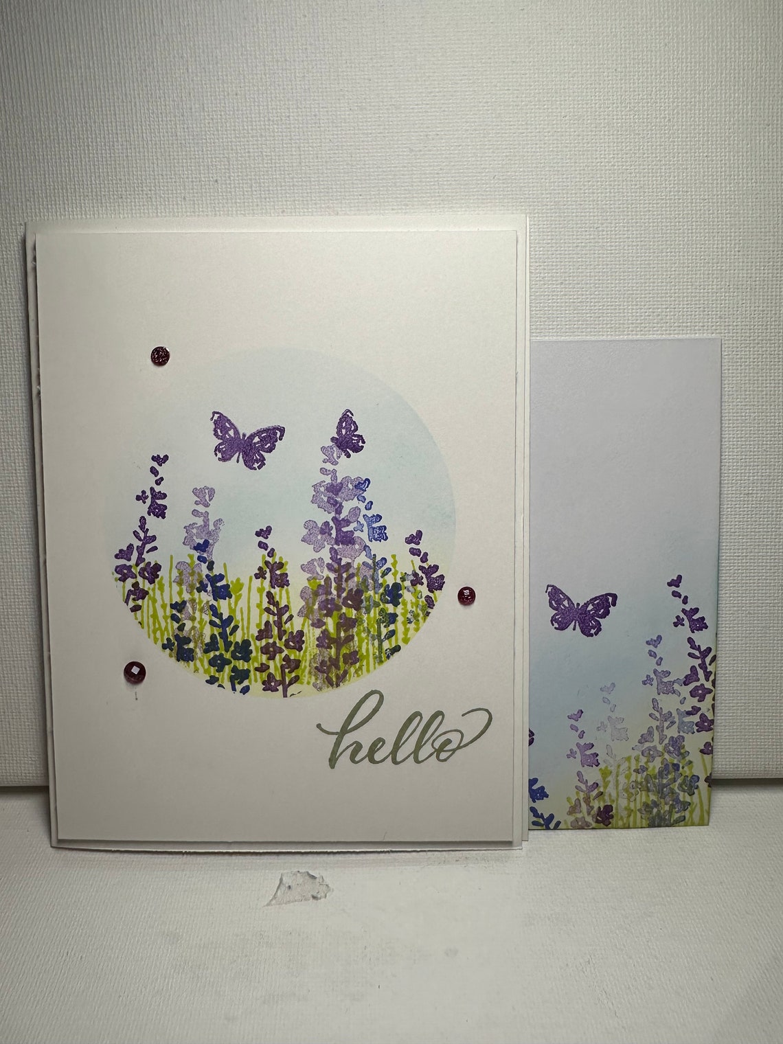 Homemade Greeting Card - Hello - Lavender - Butterfly - Stampin' Up - Etsy