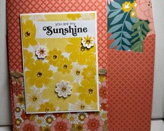 Homemade Greeting Card - Sunshine - Floral - Stampin' Up