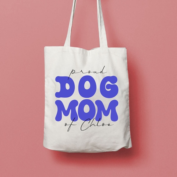 Personalisierter Dog Mom Baumwollbeutel