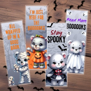 Spooky Halloween Bear Bookmark | Fall Bookmark | Gift For Readers | Halloween Bookmark | Gift For Book Lovers | Book Club Gift