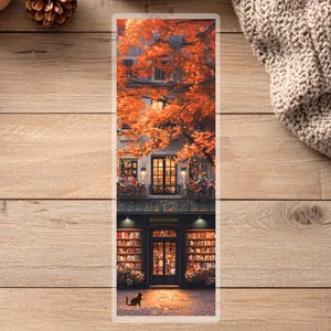 Fall Bookstore Bookmark | Cozy Fall Bookstore | Gift For Readers | Autumn Bookmark | Gift For Book Lovers | Book Club Gift