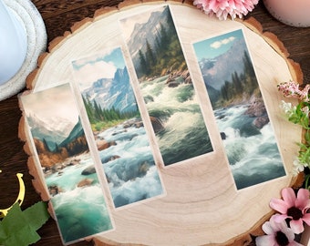 Mountain Bookmark | Mountain Stream Bookmark | Bookmark with Mountains | Gift for Book Lovers